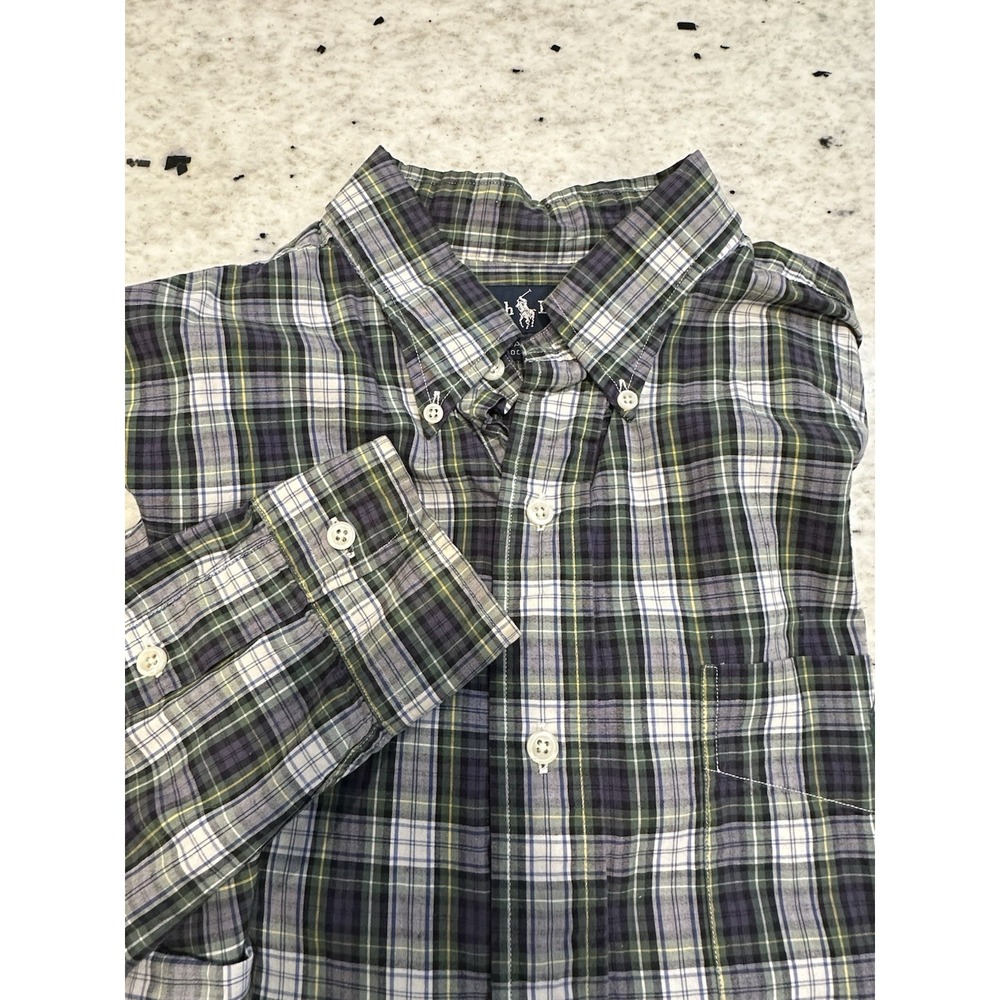 Ralph Lauren Bartlett Shirt Mens Large Plaid Button Down Cotton Long Sleeve